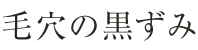 毛穴の黒ずみ